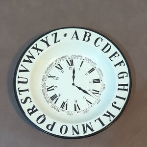 MIKKIMUG Alphabet Plate Bowl Clock Face Months England Vintage